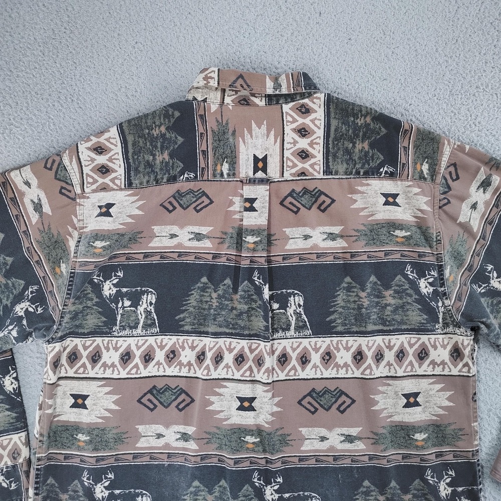 Rustic Patterned Men's Casual Button Down Shirt - image 4